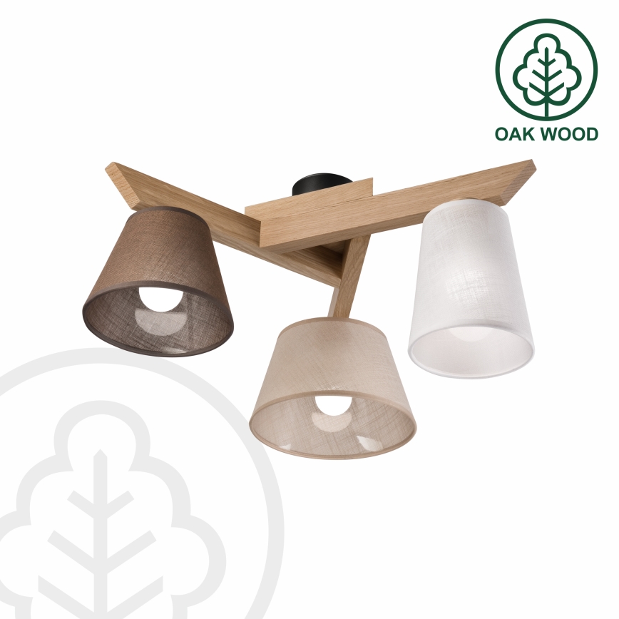 Brilagi - Bevestigde hanglamp ANTHONY 3xE14/40W/230V eiken