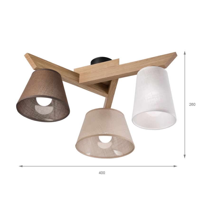 Brilagi - Bevestigde hanglamp ANTHONY 3xE14/40W/230V eiken