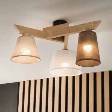 Brilagi - Bevestigde hanglamp ANTHONY 3xE14/40W/230V eiken