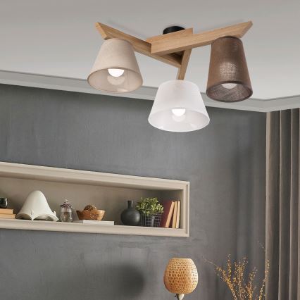 Brilagi - Bevestigde hanglamp ANTHONY 3xE14/40W/230V eiken