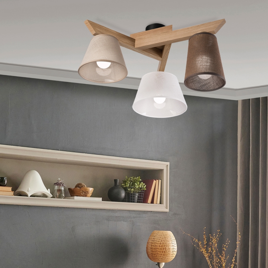 Brilagi - Bevestigde hanglamp ANTHONY 3xE14/40W/230V eiken