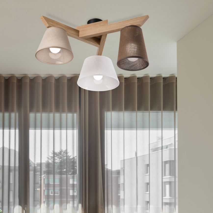 Brilagi - Bevestigde hanglamp ANTHONY 3xE14/40W/230V eiken