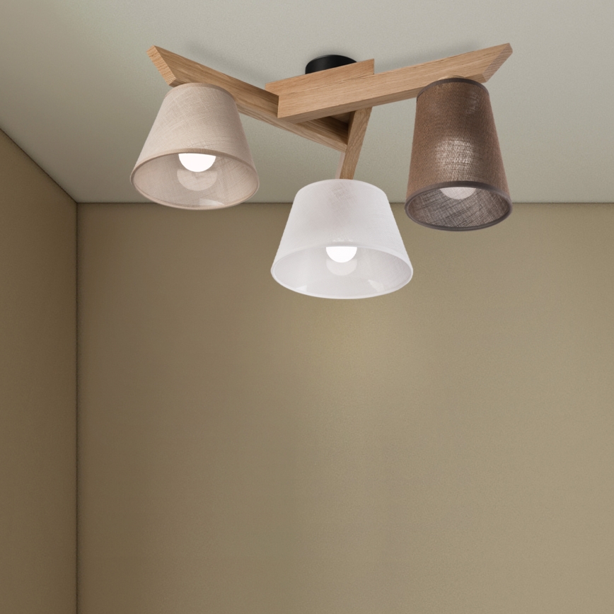Brilagi - Bevestigde hanglamp ANTHONY 3xE14/40W/230V eiken