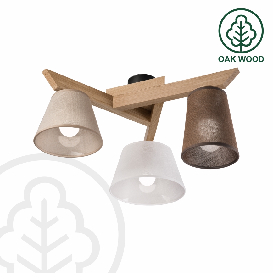 Brilagi - Bevestigde hanglamp ANTHONY 3xE14/40W/230V eiken