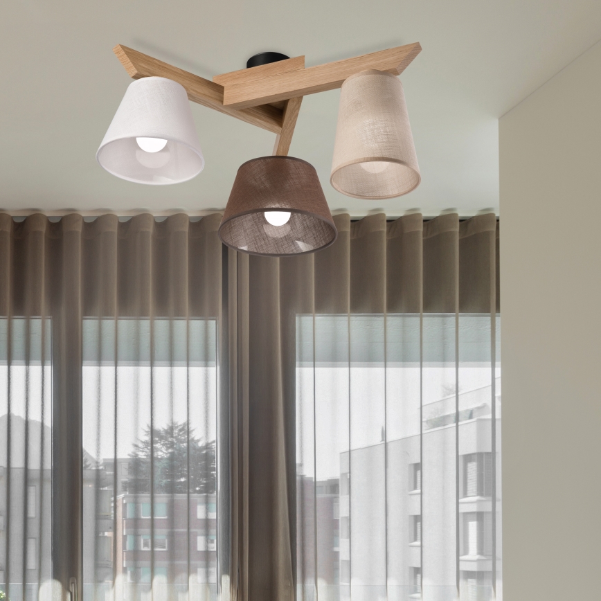 Brilagi - Bevestigde hanglamp ANTHONY 3xE14/40W/230V eiken