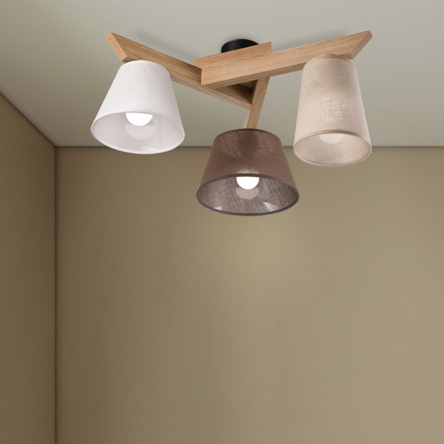 Brilagi - Bevestigde hanglamp ANTHONY 3xE14/40W/230V eiken