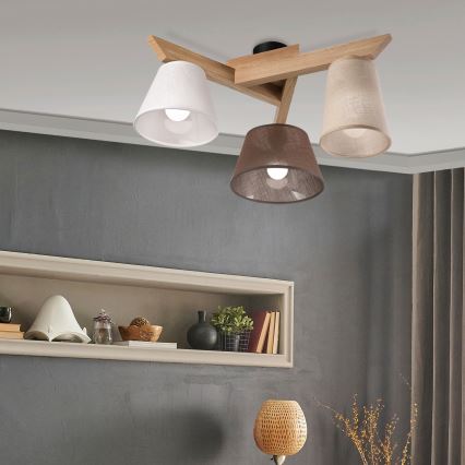 Brilagi - Bevestigde hanglamp ANTHONY 3xE14/40W/230V eiken