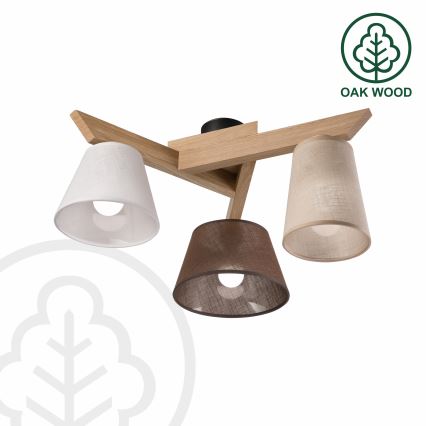 Brilagi - Bevestigde hanglamp ANTHONY 3xE14/40W/230V eiken