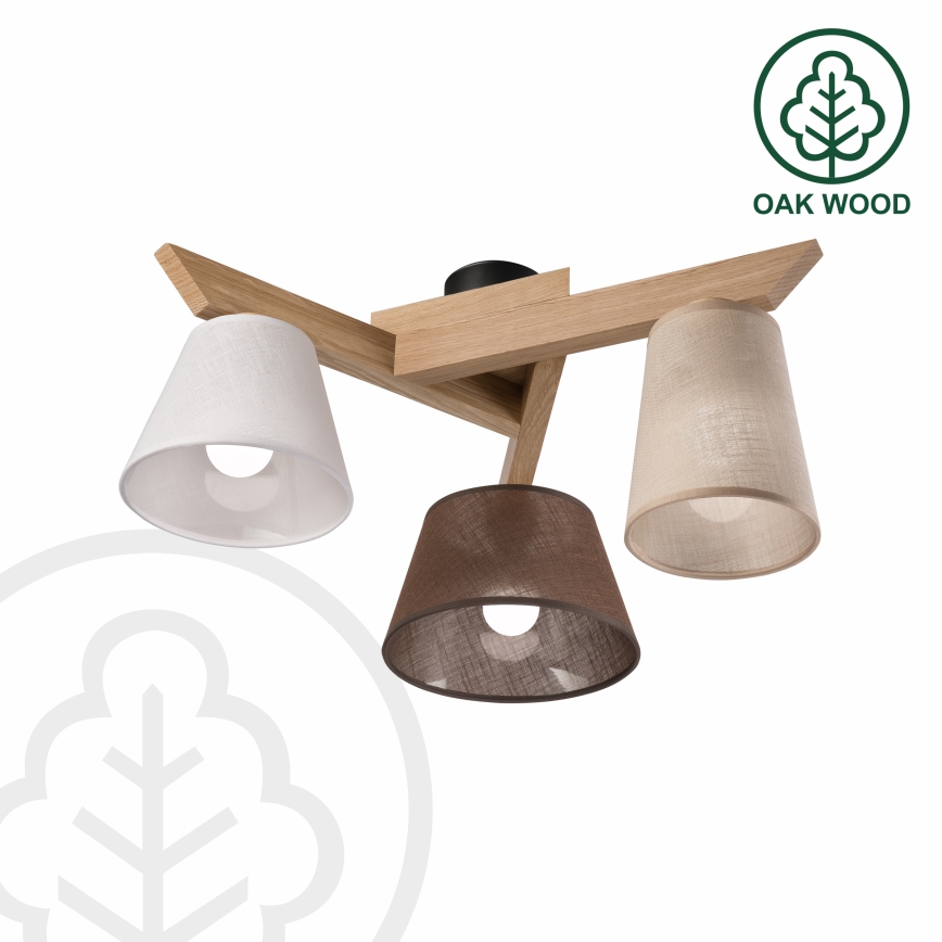 Brilagi - Bevestigde hanglamp ANTHONY 3xE14/40W/230V eiken
