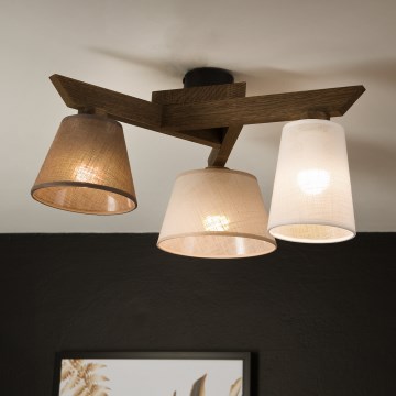 Brilagi - Bevestigde hanglamp ANTHONY 3xE14/40W/230V eiken