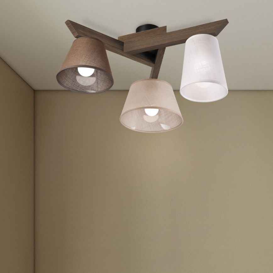Brilagi - Bevestigde hanglamp ANTHONY 3xE14/40W/230V eiken
