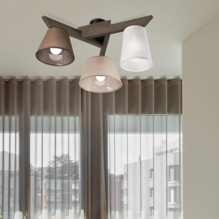 Brilagi - Bevestigde hanglamp ANTHONY 3xE14/40W/230V eiken