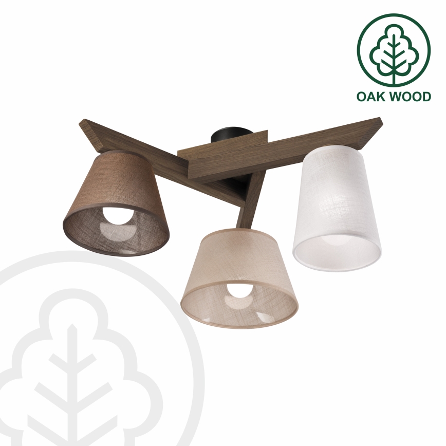 Brilagi - Bevestigde hanglamp ANTHONY 3xE14/40W/230V eiken