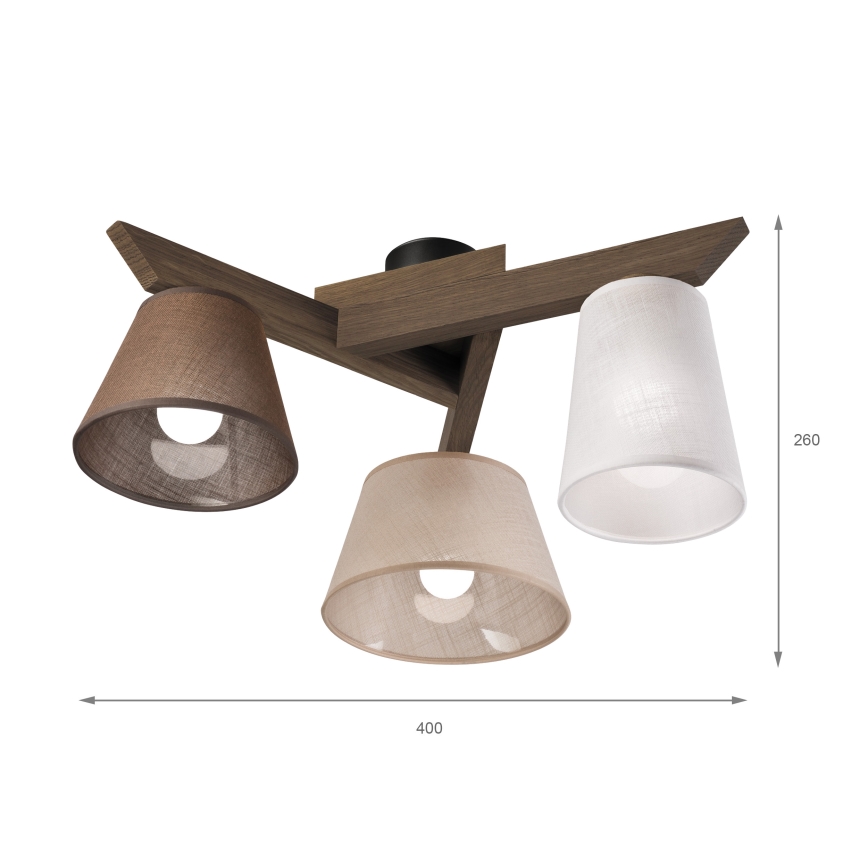 Brilagi - Bevestigde hanglamp ANTHONY 3xE14/40W/230V eiken