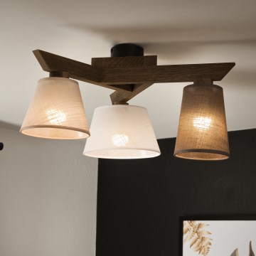 Brilagi - Bevestigde hanglamp ANTHONY 3xE14/40W/230V eiken