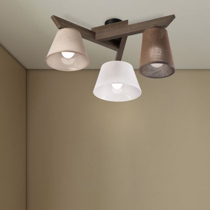 Brilagi - Bevestigde hanglamp ANTHONY 3xE14/40W/230V eiken