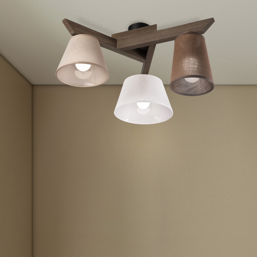 Brilagi - Bevestigde hanglamp ANTHONY 3xE14/40W/230V eiken