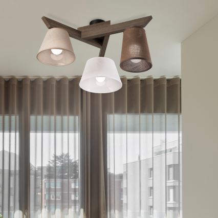 Brilagi - Bevestigde hanglamp ANTHONY 3xE14/40W/230V eiken