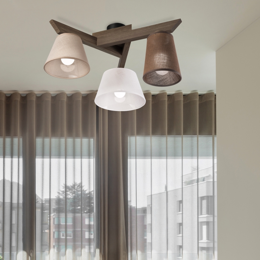 Brilagi - Bevestigde hanglamp ANTHONY 3xE14/40W/230V eiken
