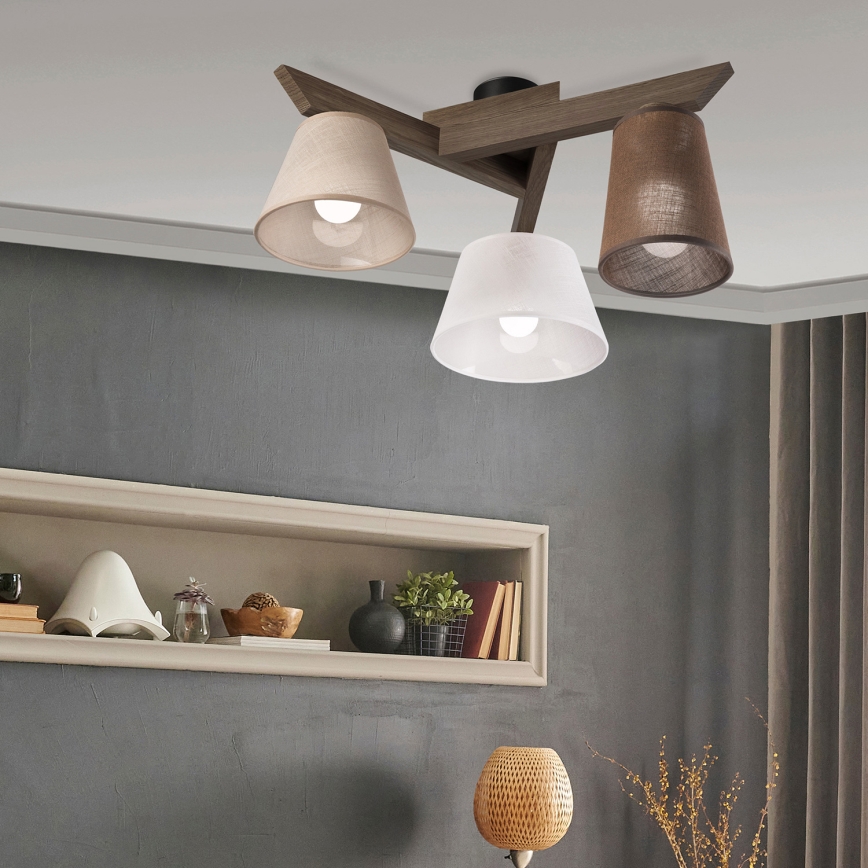 Brilagi - Bevestigde hanglamp ANTHONY 3xE14/40W/230V eiken