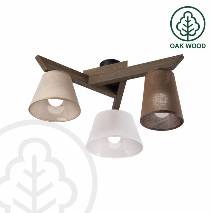 Brilagi - Bevestigde hanglamp ANTHONY 3xE14/40W/230V eiken