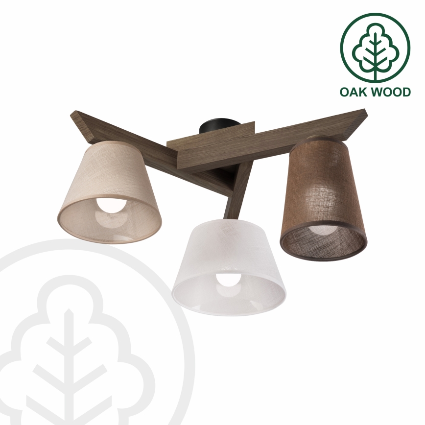 Brilagi - Bevestigde hanglamp ANTHONY 3xE14/40W/230V eiken