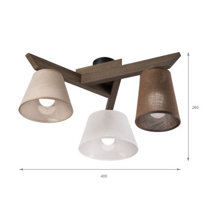 Brilagi - Bevestigde hanglamp ANTHONY 3xE14/40W/230V eiken