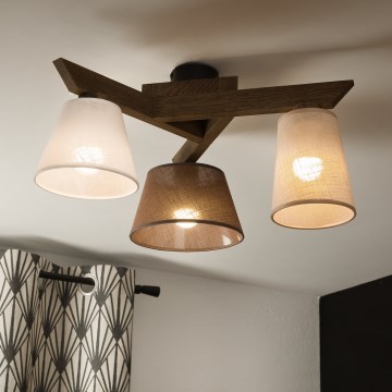 Brilagi - Bevestigde hanglamp ANTHONY 3xE14/40W/230V eiken