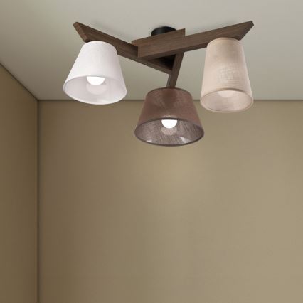 Brilagi - Bevestigde hanglamp ANTHONY 3xE14/40W/230V eiken