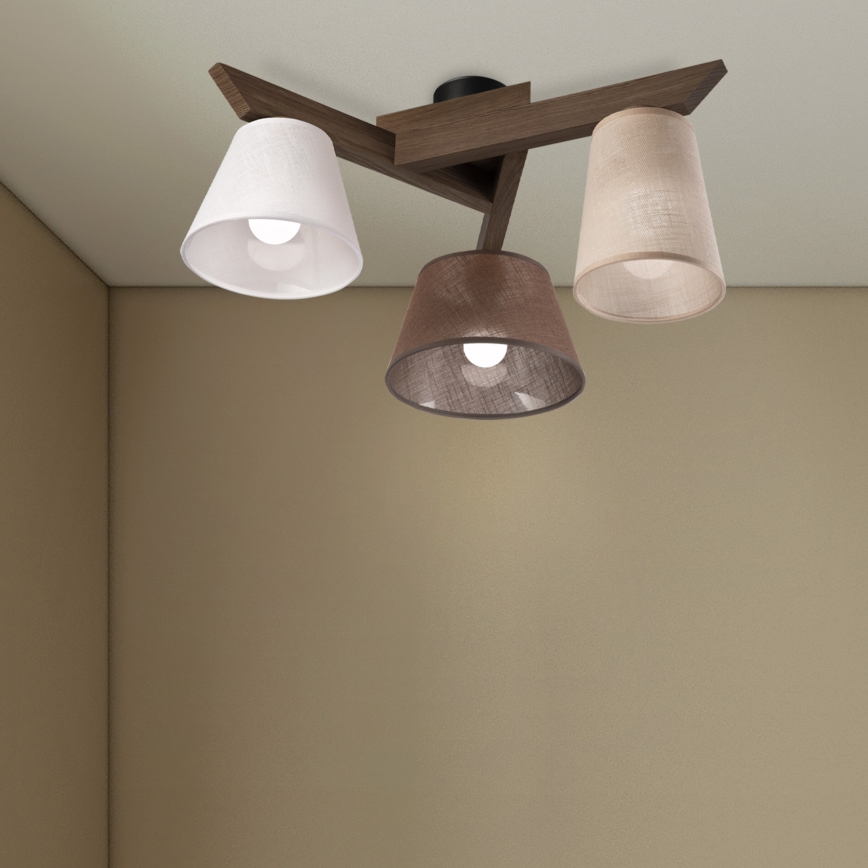 Brilagi - Bevestigde hanglamp ANTHONY 3xE14/40W/230V eiken