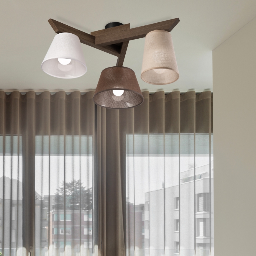 Brilagi - Bevestigde hanglamp ANTHONY 3xE14/40W/230V eiken
