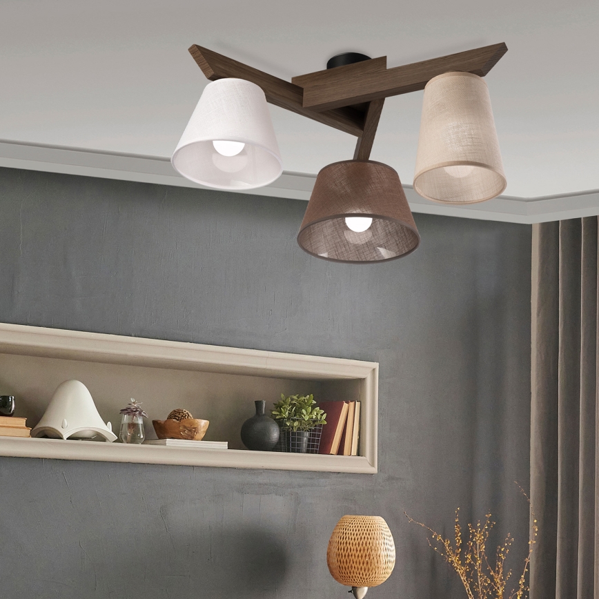 Brilagi - Bevestigde hanglamp ANTHONY 3xE14/40W/230V eiken