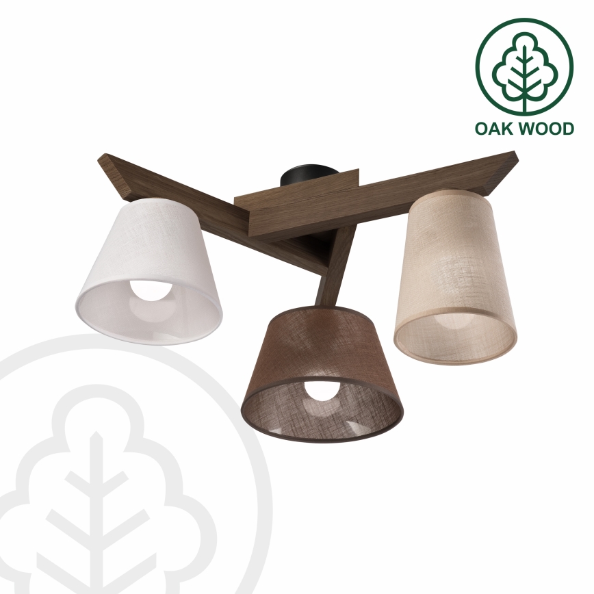 Brilagi - Bevestigde hanglamp ANTHONY 3xE14/40W/230V eiken