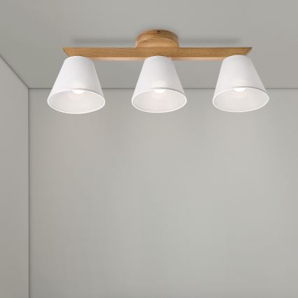 Brilagi - Bevestigde hanglamp ANTHONY 3xE14/40W/230V eiken/wit