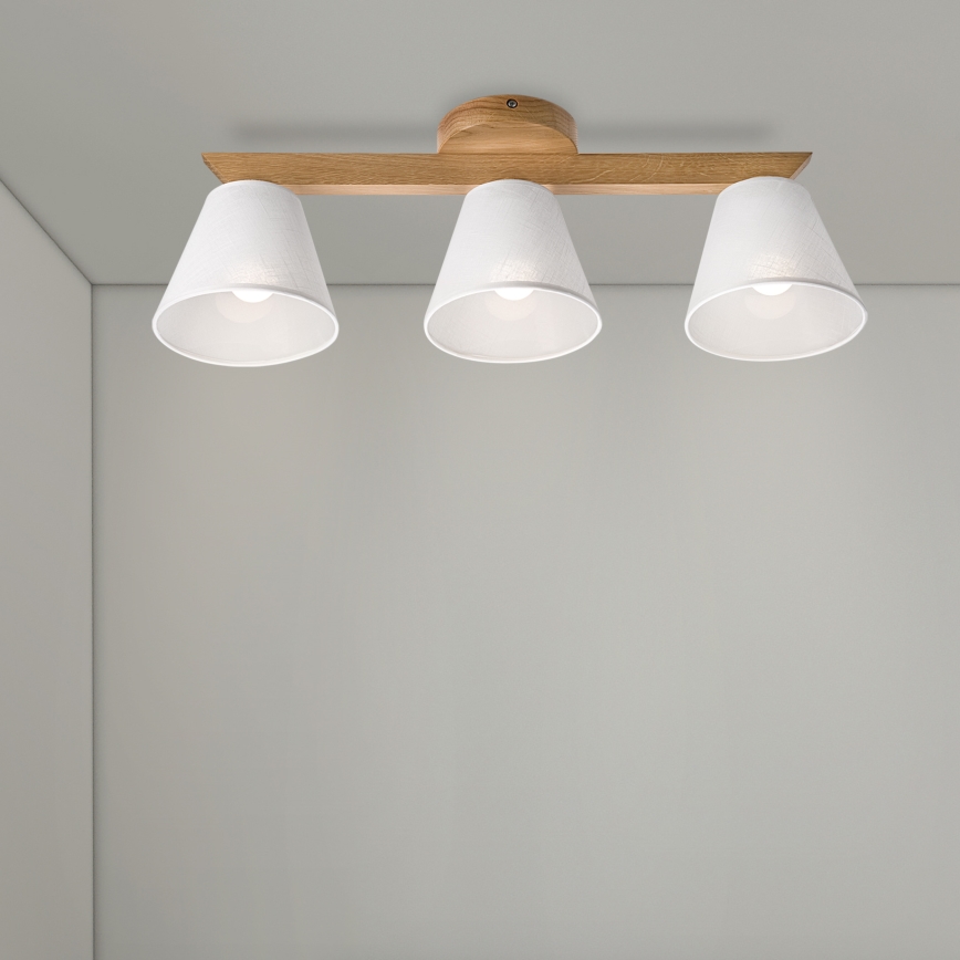 Brilagi - Bevestigde hanglamp ANTHONY 3xE14/40W/230V eiken/wit