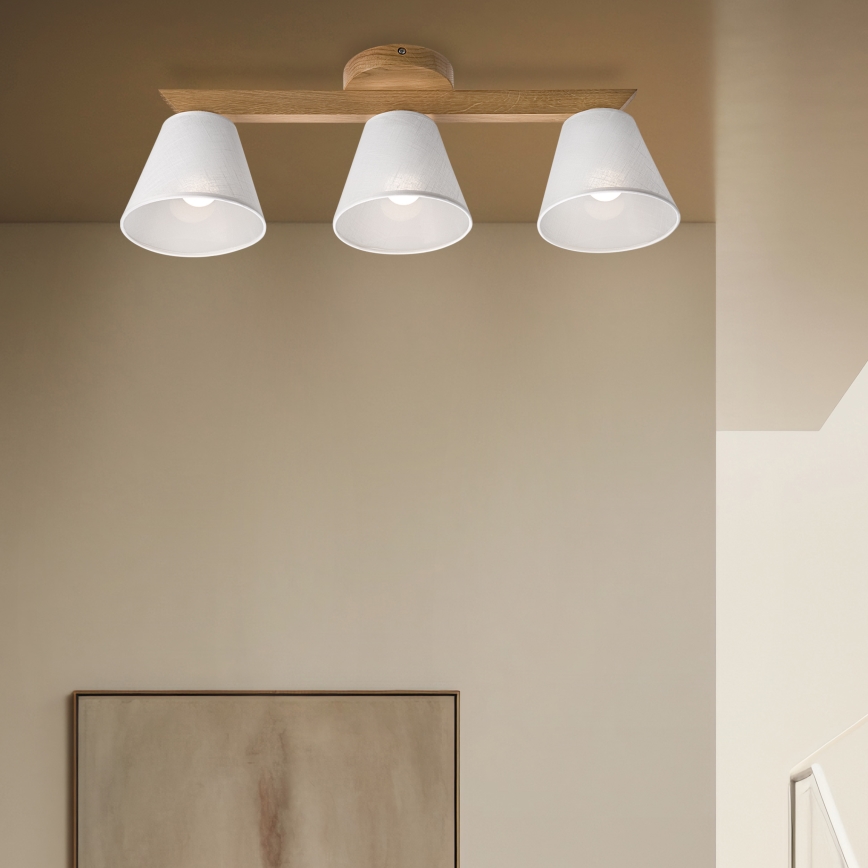 Brilagi - Bevestigde hanglamp ANTHONY 3xE14/40W/230V eiken/wit