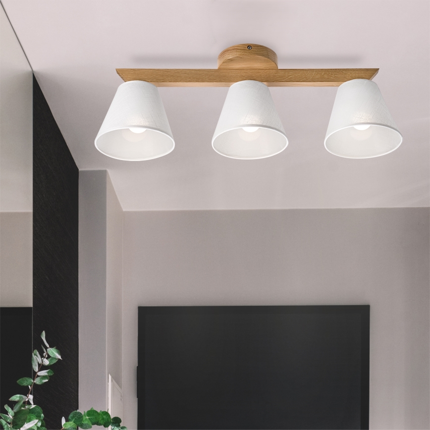 Brilagi - Bevestigde hanglamp ANTHONY 3xE14/40W/230V eiken/wit