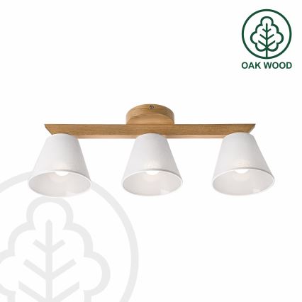Brilagi - Bevestigde hanglamp ANTHONY 3xE14/40W/230V eiken/wit