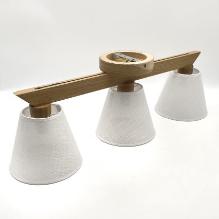 Brilagi - Bevestigde hanglamp ANTHONY 3xE14/40W/230V eiken/wit