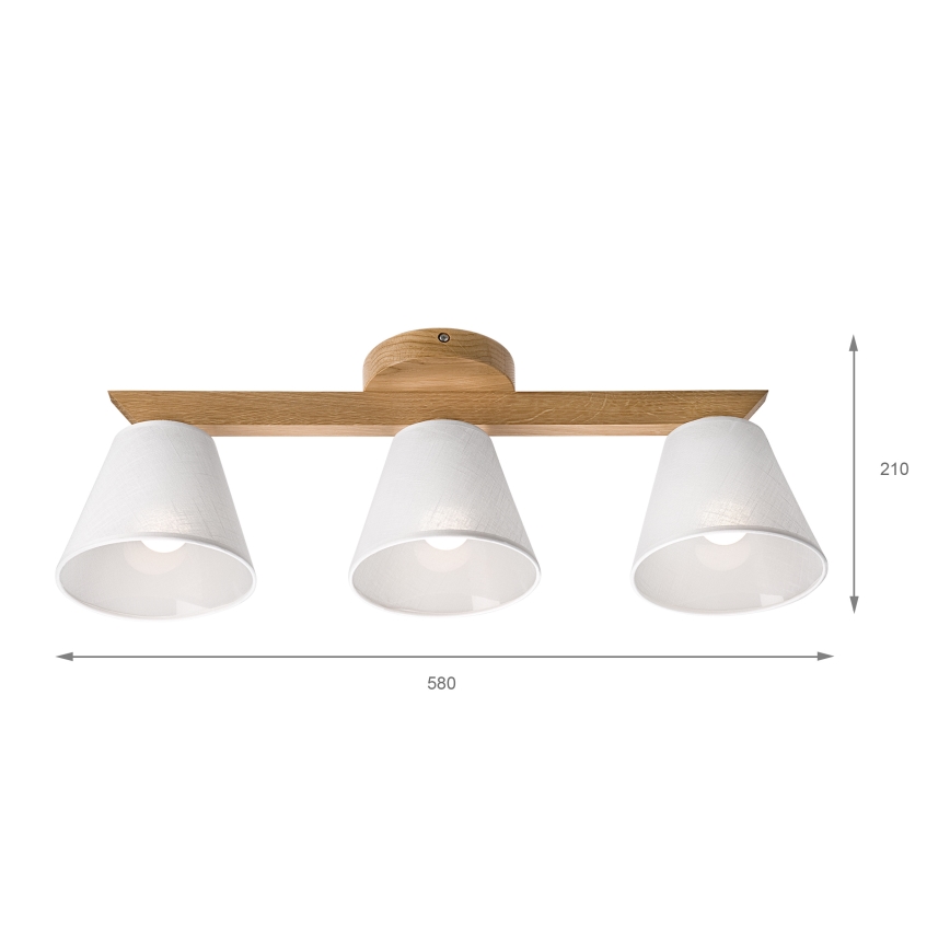 Brilagi - Bevestigde hanglamp ANTHONY 3xE14/40W/230V eiken/wit
