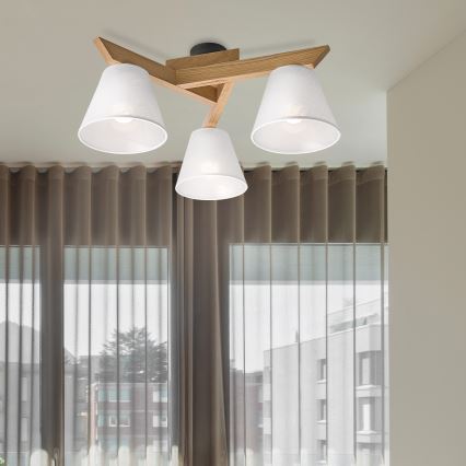 Brilagi - Bevestigde hanglamp ANTHONY 3xE14/40W/230V eiken/wit