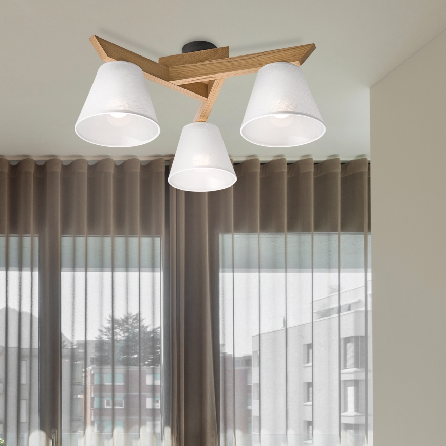 Brilagi - Bevestigde hanglamp ANTHONY 3xE14/40W/230V eiken/wit