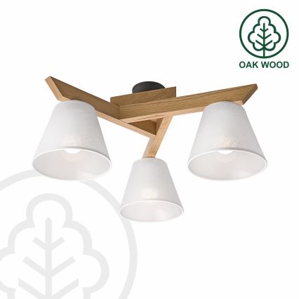 Brilagi - Bevestigde hanglamp ANTHONY 3xE14/40W/230V eiken/wit