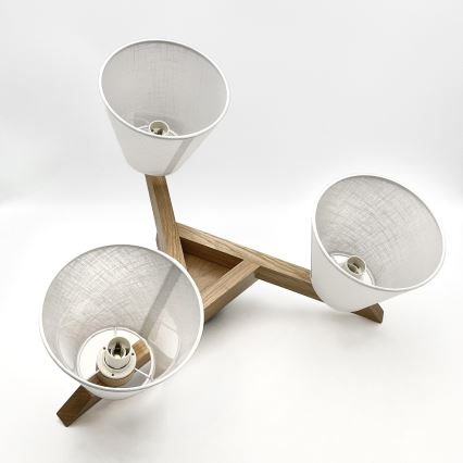Brilagi - Bevestigde hanglamp ANTHONY 3xE14/40W/230V eiken/wit