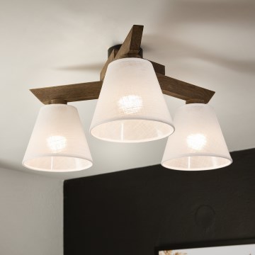 Brilagi - Bevestigde hanglamp ANTHONY 3xE14/40W/230V eiken/wit