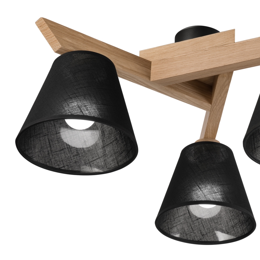 Brilagi - Bevestigde hanglamp ANTHONY 3xE14/40W/230V eiken/zwart