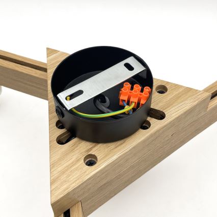Brilagi - Bevestigde hanglamp ANTHONY 3xE14/40W/230V eiken/zwart