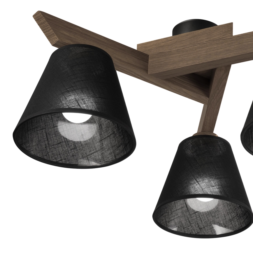 Brilagi - Bevestigde hanglamp ANTHONY 3xE14/40W/230V eiken/zwart