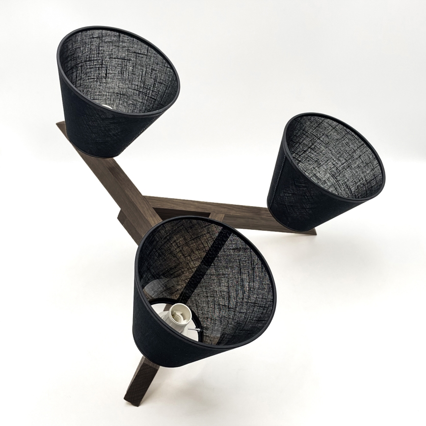 Brilagi - Bevestigde hanglamp ANTHONY 3xE14/40W/230V eiken/zwart