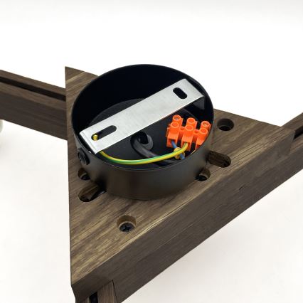 Brilagi - Bevestigde hanglamp ANTHONY 3xE14/40W/230V eiken/zwart